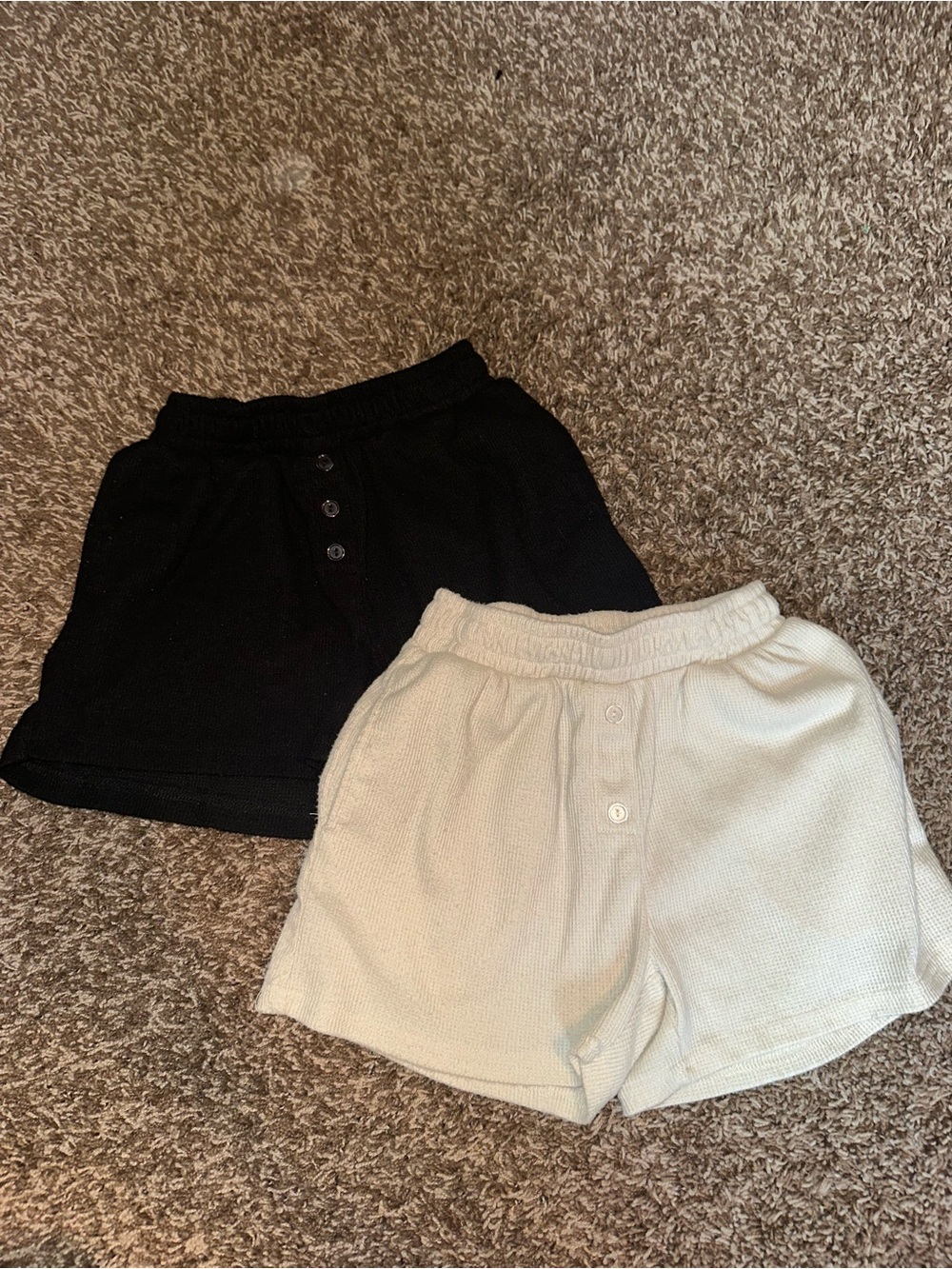 Waffle knit pajama shorts set